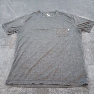 Vuori Shirt Mens Large Gray Performance Pocket Tee Athleisure Active Vented